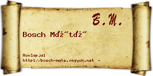 Bosch Máté névjegykártya