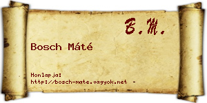 Bosch Máté névjegykártya